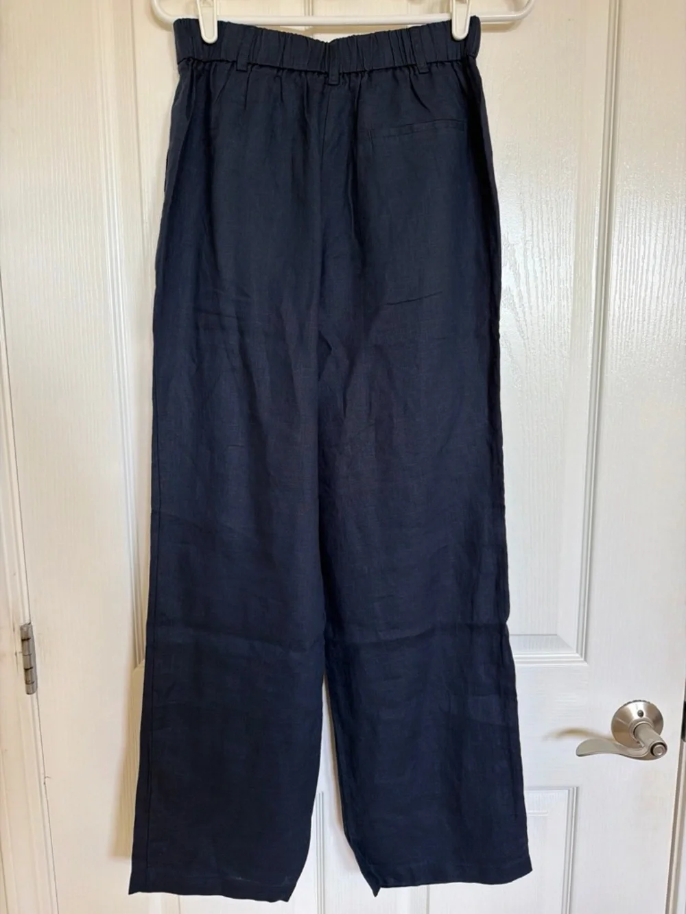 Quince Navy Linen Trousers Size 4 Brand New with Tag